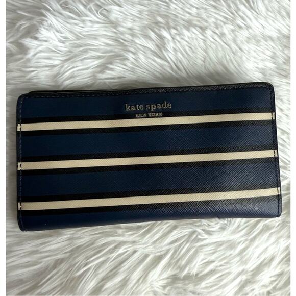 Kate Spade New York Striped Black White Wallet - Picture 1 of 9